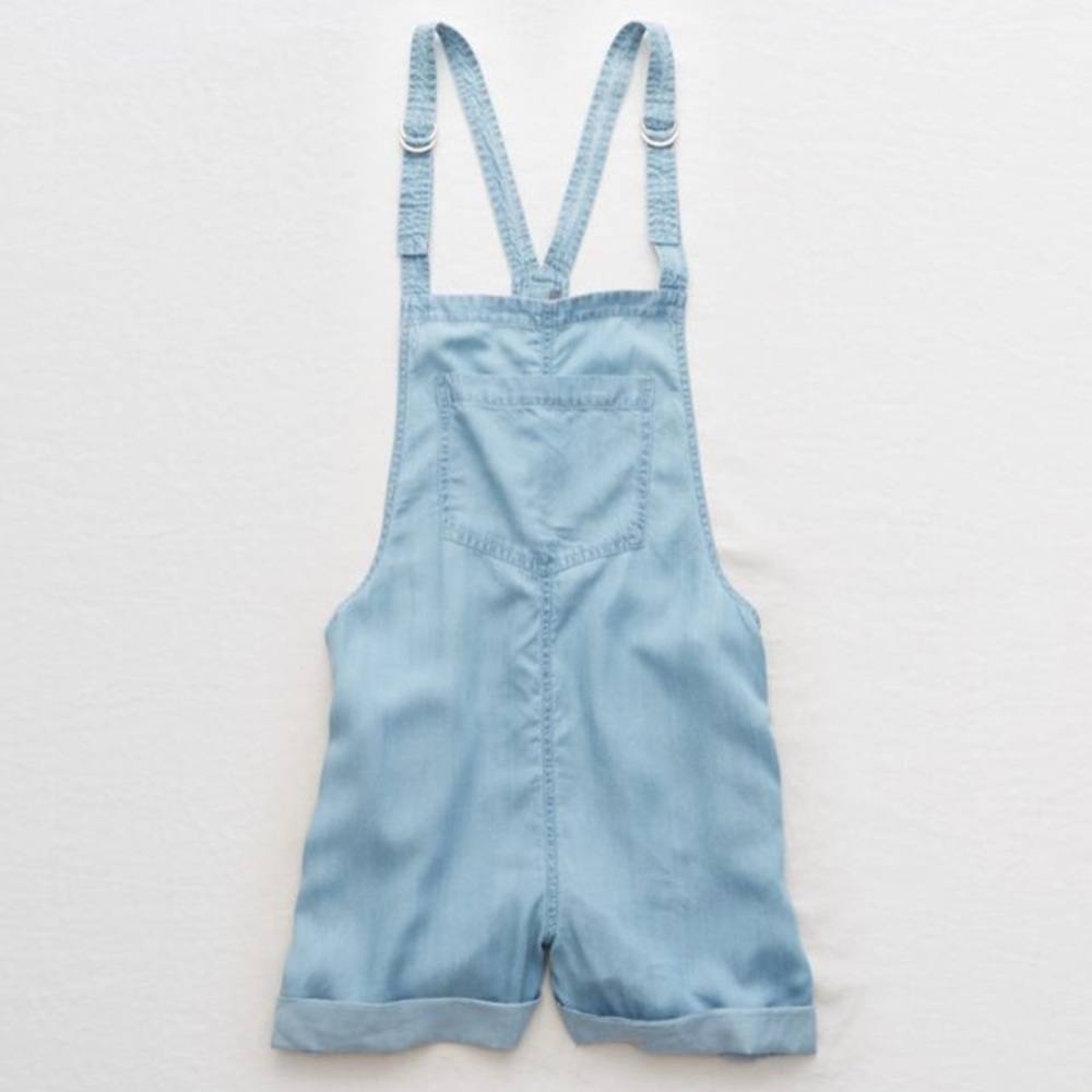 American Eagle Chambray Overall Shorts